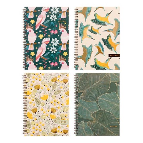 Notebook Card Cover Printed Spiral Australia 4Ast A6 120pg