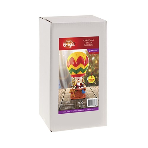 Christmas Hot Air Balloon w Flame B/OP USB Dual Power