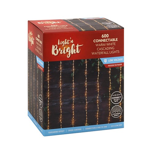 Lights Waterfall W.White 600L Speed Control 2.0x2.9m Connect