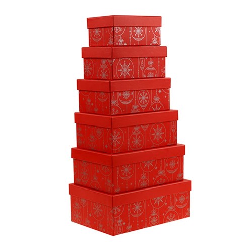 Gift Box Xmas Set 6 Rectangular Classy