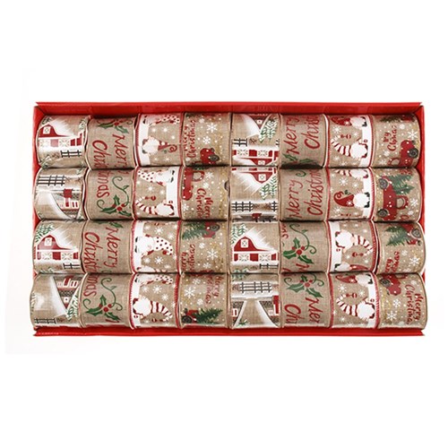 Ribbon Organza 6.3cmx2.7m Asstd in PDQ - Kraft Series