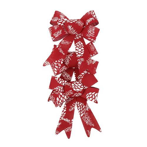 Bow Xmas Small Red/White Design 3pk