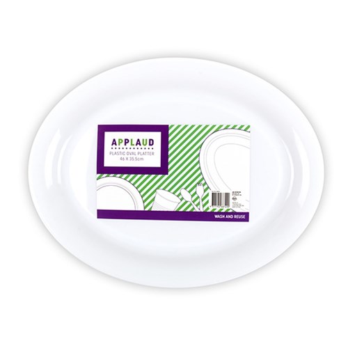 Platter Serving Oval Plastic White Large