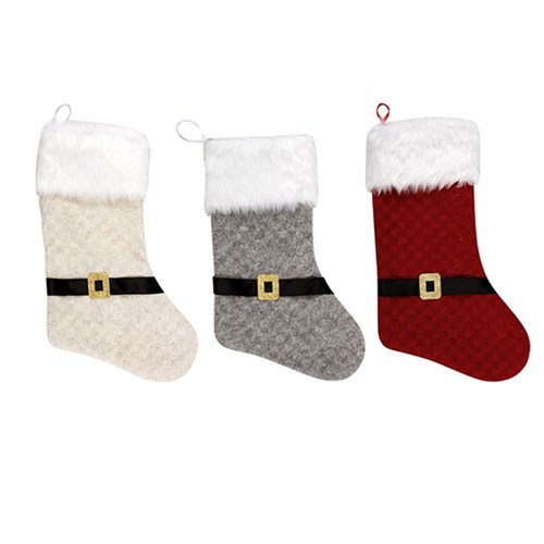 Stocking Xmas 20x45cm 3 Asstd