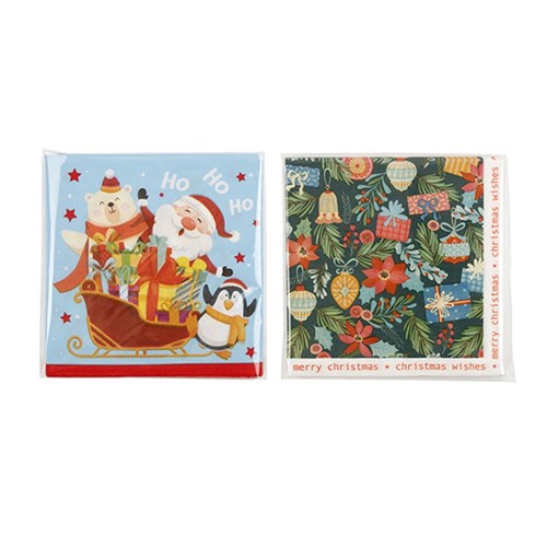 Paper Serviette Xmas Printed 20pk Astd P6.3 FSC Mix Credit