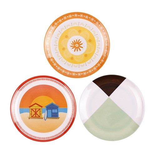 Melamine Side Plate Dia20cm 100gr 3 Asst Designs
