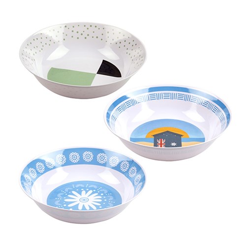 Melamine Bowl Salad Round 240gr 29x8cm 3 Asst Designs