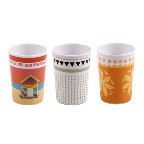 Melamine Tumbler 75gr 7x9cm 3 Asst Designs