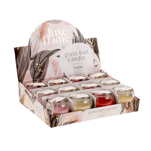 Candle Scented in Glass Ball Jar Mini 3 Asstd 6x5cm