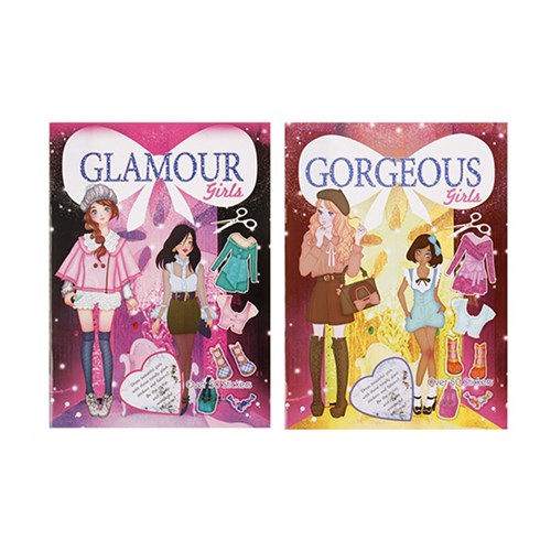 Book Kids Colouring Doll Dress Up w Stickers A4 16pg 2 Asstd