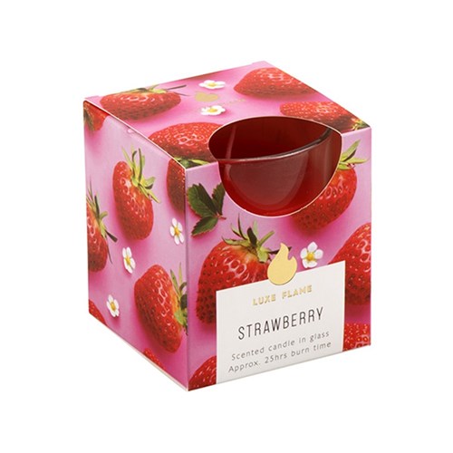 Candle Scented in Glass Jar 25 Hour Strawberry