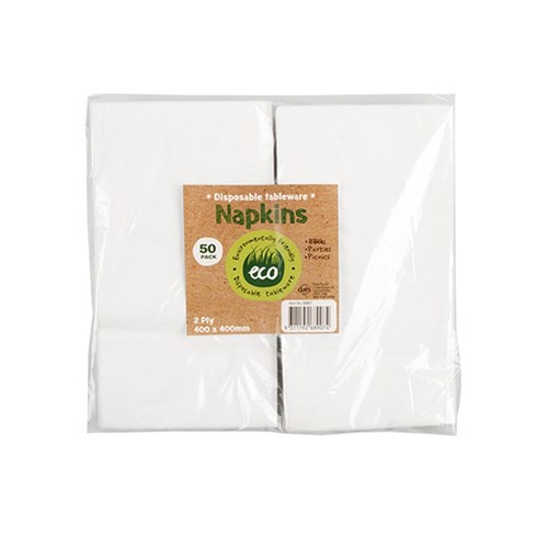 Eco Friendly Napkins 2Ply 50pk 40x40cm