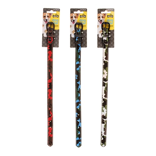 Collar Dog Camouflage Print Medium 2x42cm 3 Asst Cols