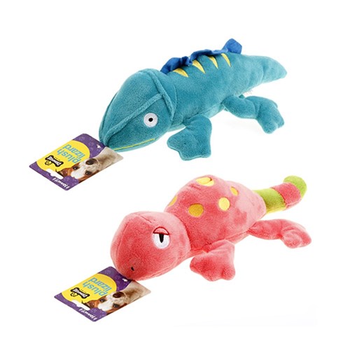 Dog Toy Plush Lizard 32cm 2 Asst