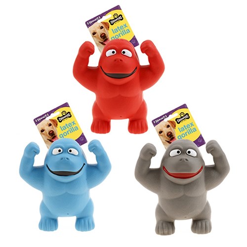 Dog Toy Latex Gorilla 14cm 3 Asst
