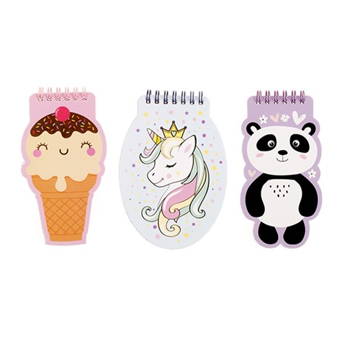 Notebook Shaped Card Cover Printed Spiral Kid's Des