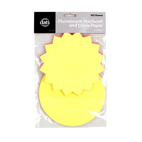 Fluro Paper Circle Starburst 150x150mm 100pk