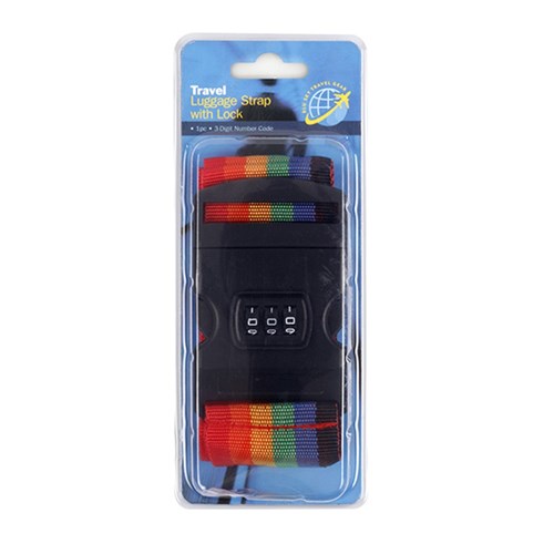 Luggage Strap w Lock Rainbow Design
