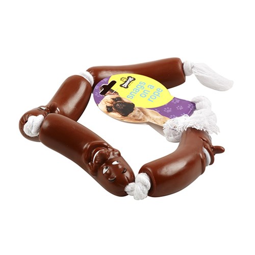 Dog Toy Vinyl Sausage Rope 55cm