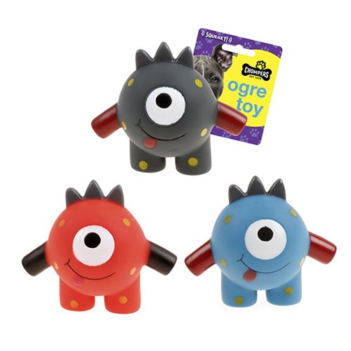 Dog Toy Squeaky Monster 11cm 3 Asst Cols