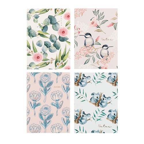 Notebook Soft Cover Printed A6 Aust 4Ast P71. FSC Mix Credit