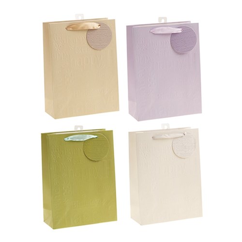 Gift Bag 210gsm Happy Birthday w J Hook M 180x240x80mm