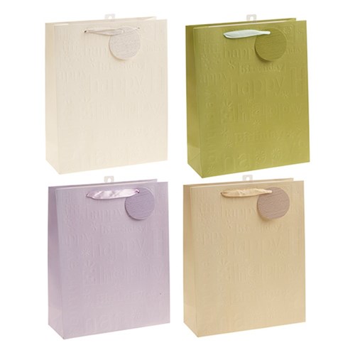 Gift Bag 210gsm Happy Birthday w J Hook L 260x320x100mm