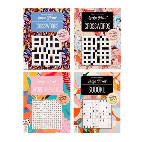 Large Print Activity Books A4 96pg 4 Asstd Titles