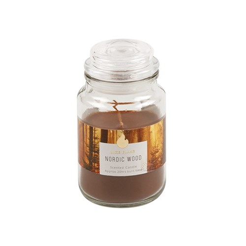 Candle Scented in Jar w Lid Nordic Wood