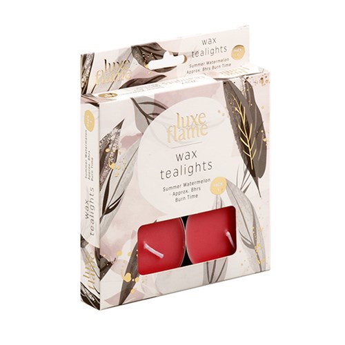 Tealights Maxi 4pk 8hr Scented Summer Watermelon